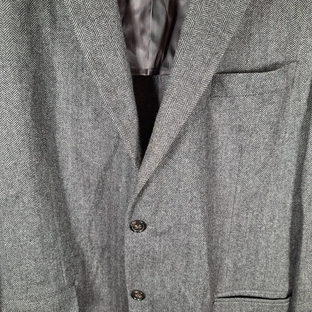 Chaps Ralph Lauren Sport Coat Wool Cashmere Herringbone Two Button Blazer 48L
